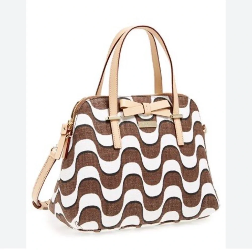 Kate Spade South Poplar Street Francis Wave Print Bow Satchel crossbody